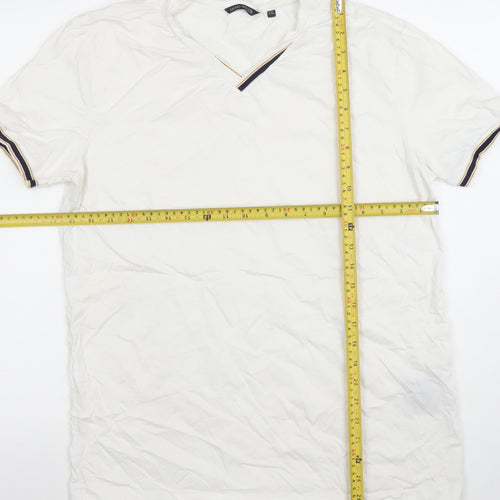 Antony Morato Men’s White V-Neck Cotton Short Sleeve T-Shirt 2XL