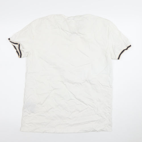 Antony Morato Men’s White V-Neck Cotton Short Sleeve T-Shirt 2XL