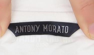 Antony Morato Men’s White V-Neck Cotton Short Sleeve T-Shirt 2XL