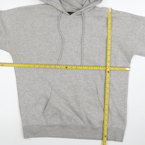New Look Men's Grey Pullover Hoodie M Regular Fit with Pocket