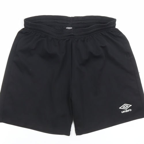 Umbro Boys Black 12 Years Athletic Football Shorts 100% Polyester