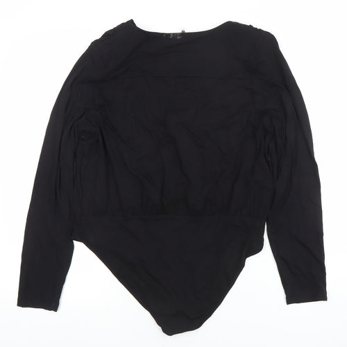 Gallery Black Long Sleeve V-Neck Bodysuit Women’s Size L