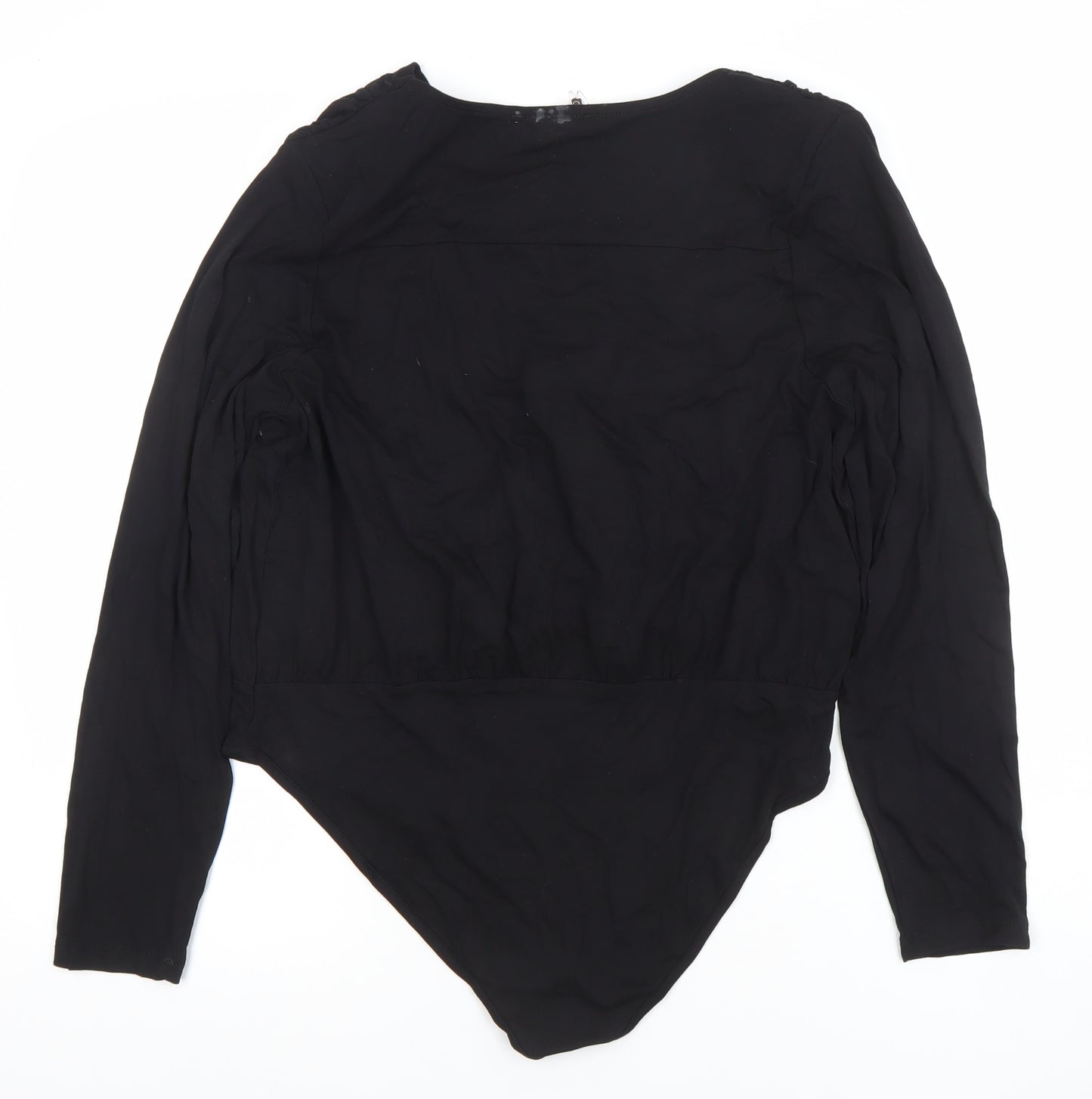 Gallery Black Long Sleeve V-Neck Bodysuit Women’s Size L