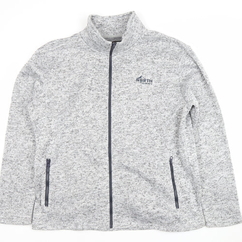 Atlas For Men Grey Full Zip Fleece Jacket XL Regular Men's Outdoor Casual