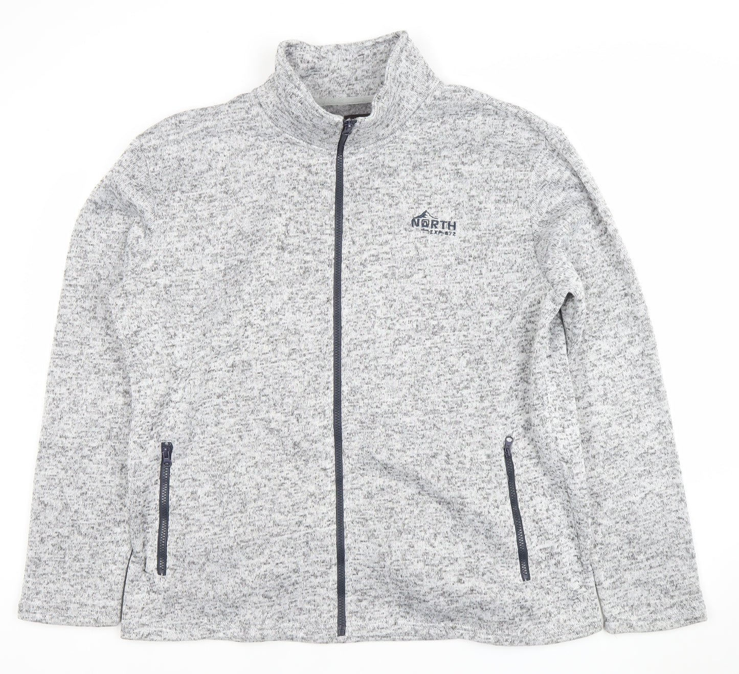 Atlas For Men Grey Full Zip Fleece Jacket XL Regular Men's Outdoor Casual