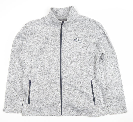 Atlas For Men Grey Full Zip Fleece Jacket XL Regular Men's Outdoor Casual