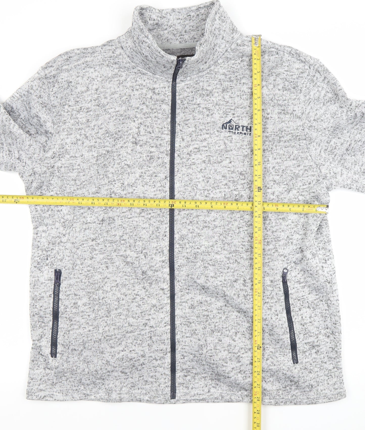 Atlas For Men Grey Full Zip Fleece Jacket XL Regular Men's Outdoor Casual