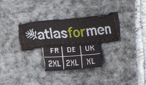 Atlas For Men Grey Full Zip Fleece Jacket XL Regular Men's Outdoor Casual