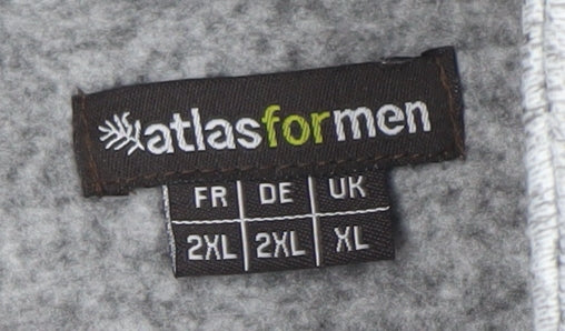 Atlas For Men Grey Full Zip Fleece Jacket XL Regular Men's Outdoor Casual