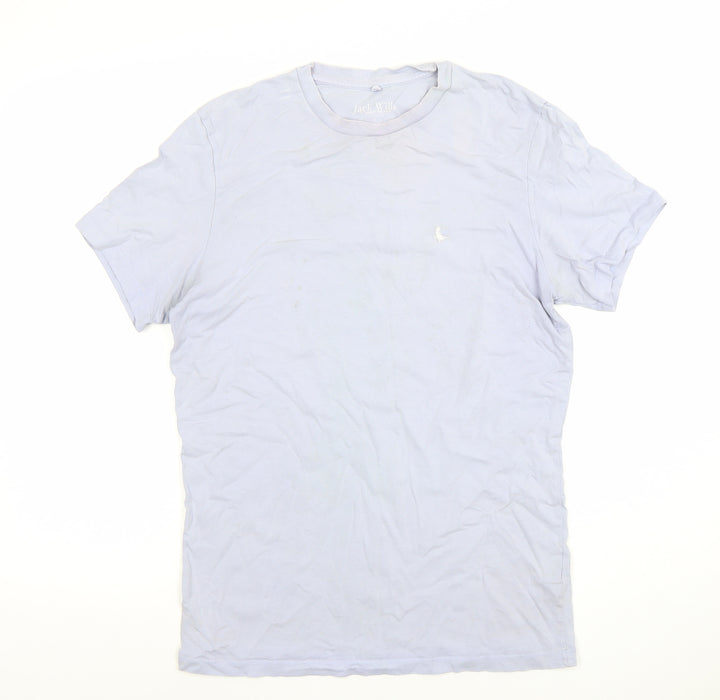 Jack Wills Men's Blue Cotton Crew Neck Short Sleeve T-Shirt Size S