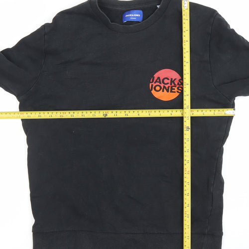 Jack & Jones Men's Black Crew Neck Logo Sweatshirt Size S