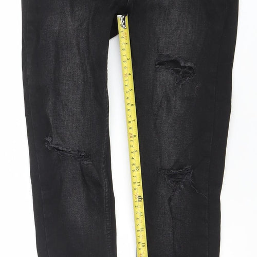 Denim Co Womens Black Skinny Distressed Jeans Size 8