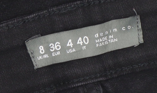 Denim Co Womens Black Skinny Distressed Jeans Size 8