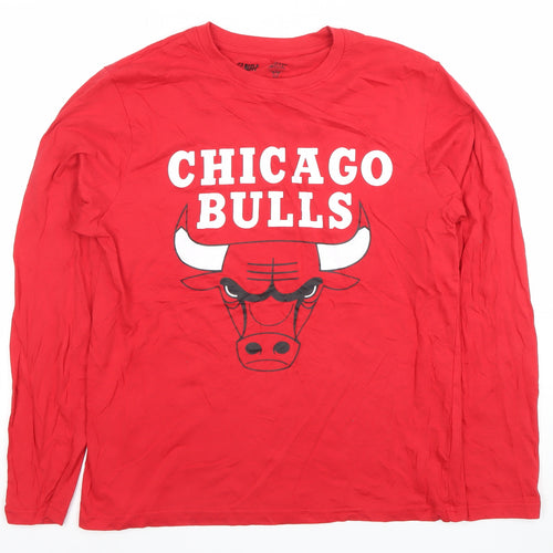 NBA Chicago Bulls Red Long Sleeve Men's T-Shirt Size S