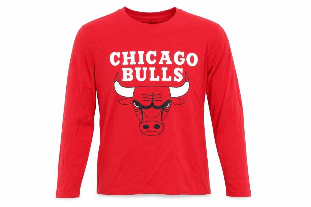 NBA Chicago Bulls Red Long Sleeve Men's T-Shirt Size S