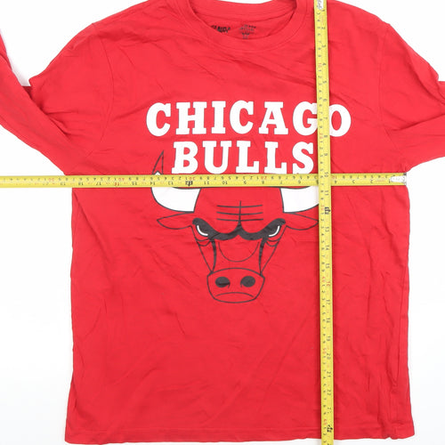 NBA Chicago Bulls Red Long Sleeve Men's T-Shirt Size S