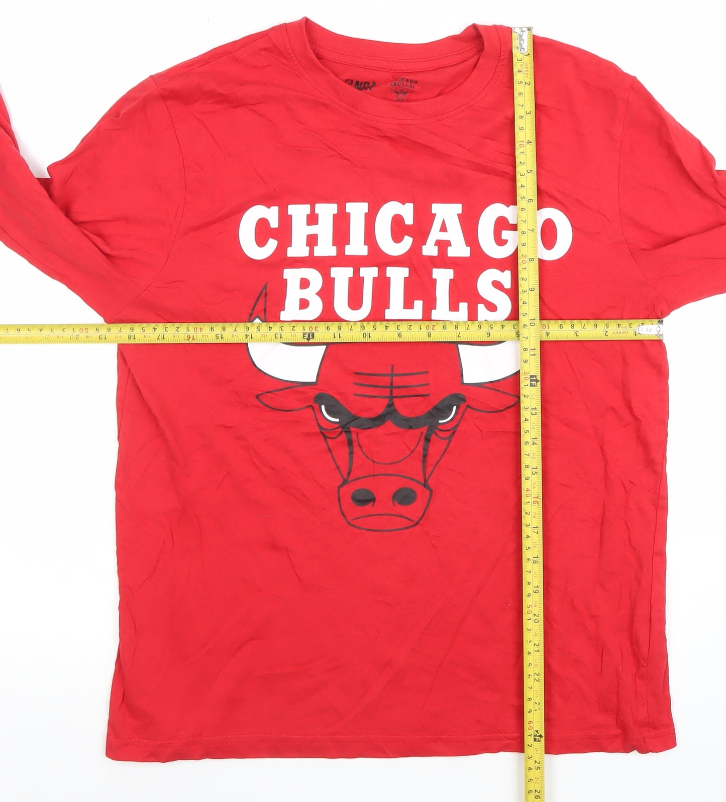 NBA Chicago Bulls Red Long Sleeve Men's T-Shirt Size S