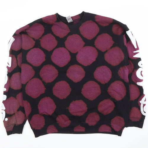 Gildan Men's Multicoloured Polka Dot Crew Neck Pullover Sweatshirt L