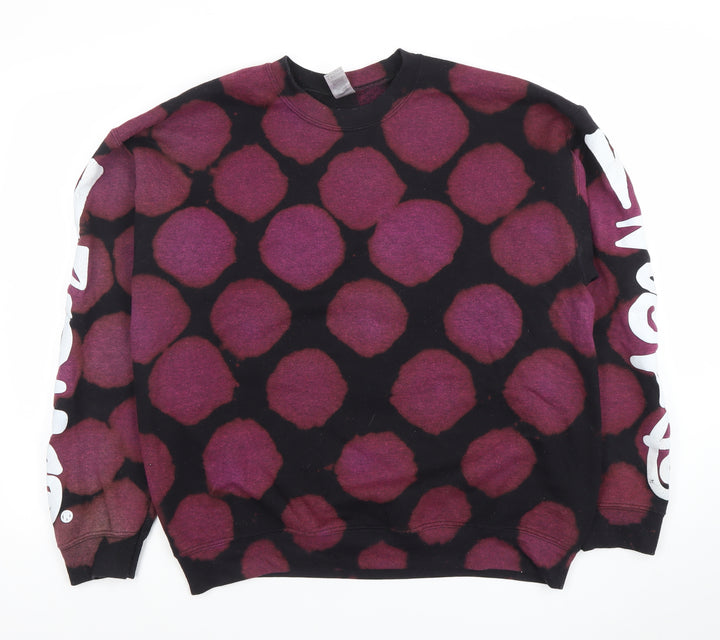 Gildan Men's Multicoloured Polka Dot Crew Neck Pullover Sweatshirt L