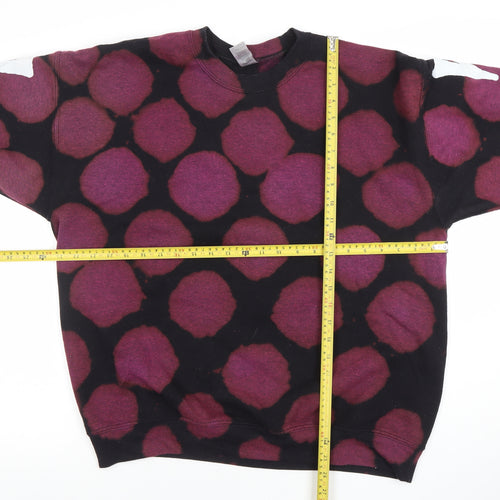Gildan Men's Multicoloured Polka Dot Crew Neck Pullover Sweatshirt L