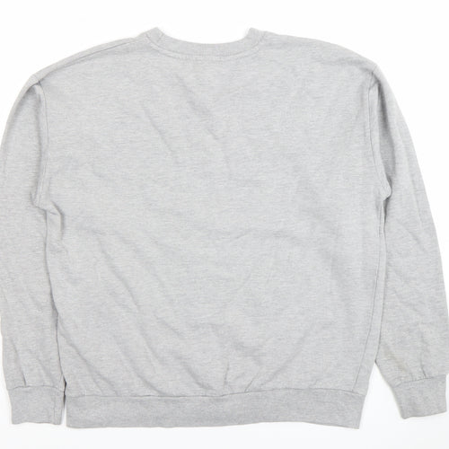 Boohoo Women Grey Self Care Club Sweatshirt L Crew Neck Pullover