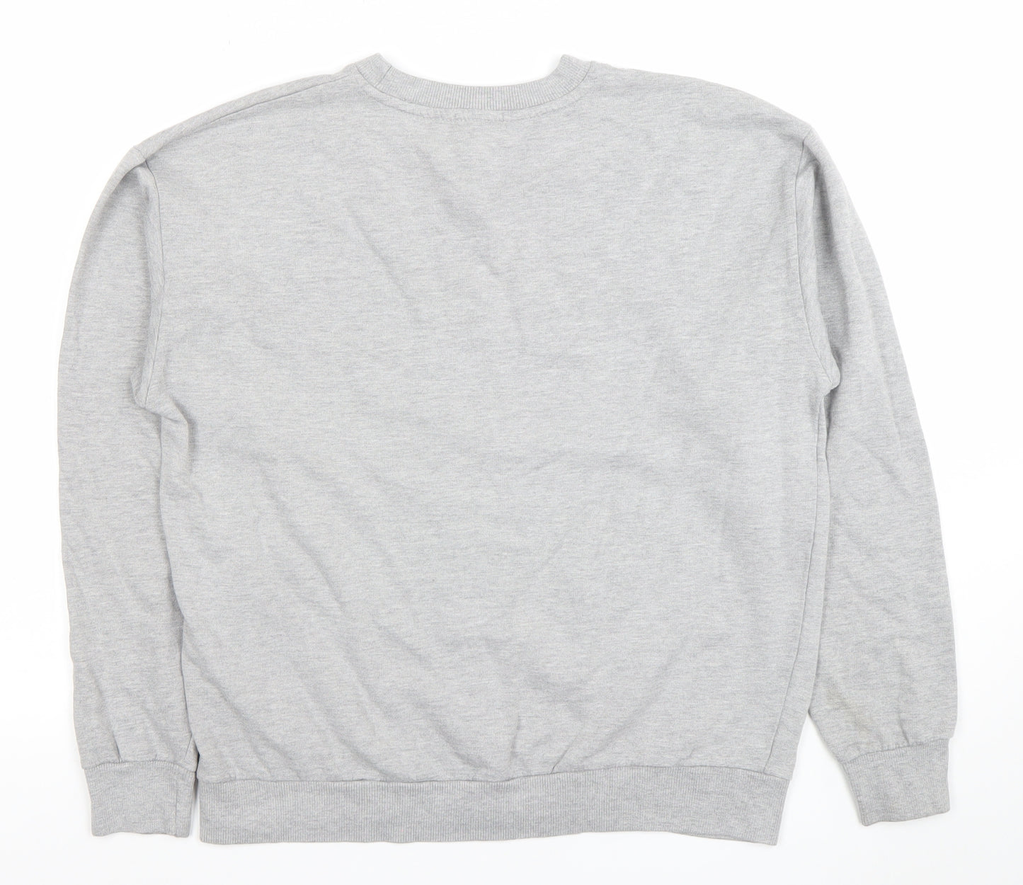 Boohoo Women Grey Self Care Club Sweatshirt L Crew Neck Pullover