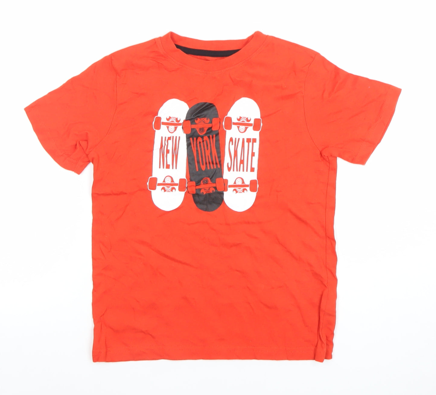 Primark Boys Red New York Skate Graphic Cotton T-Shirt 9-10 Years