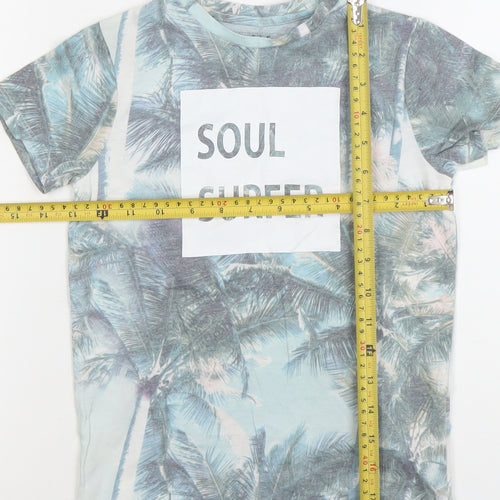 Rebel by Primark Boys Blue Soul Surfer Palm Print T-Shirt 7-8 Years