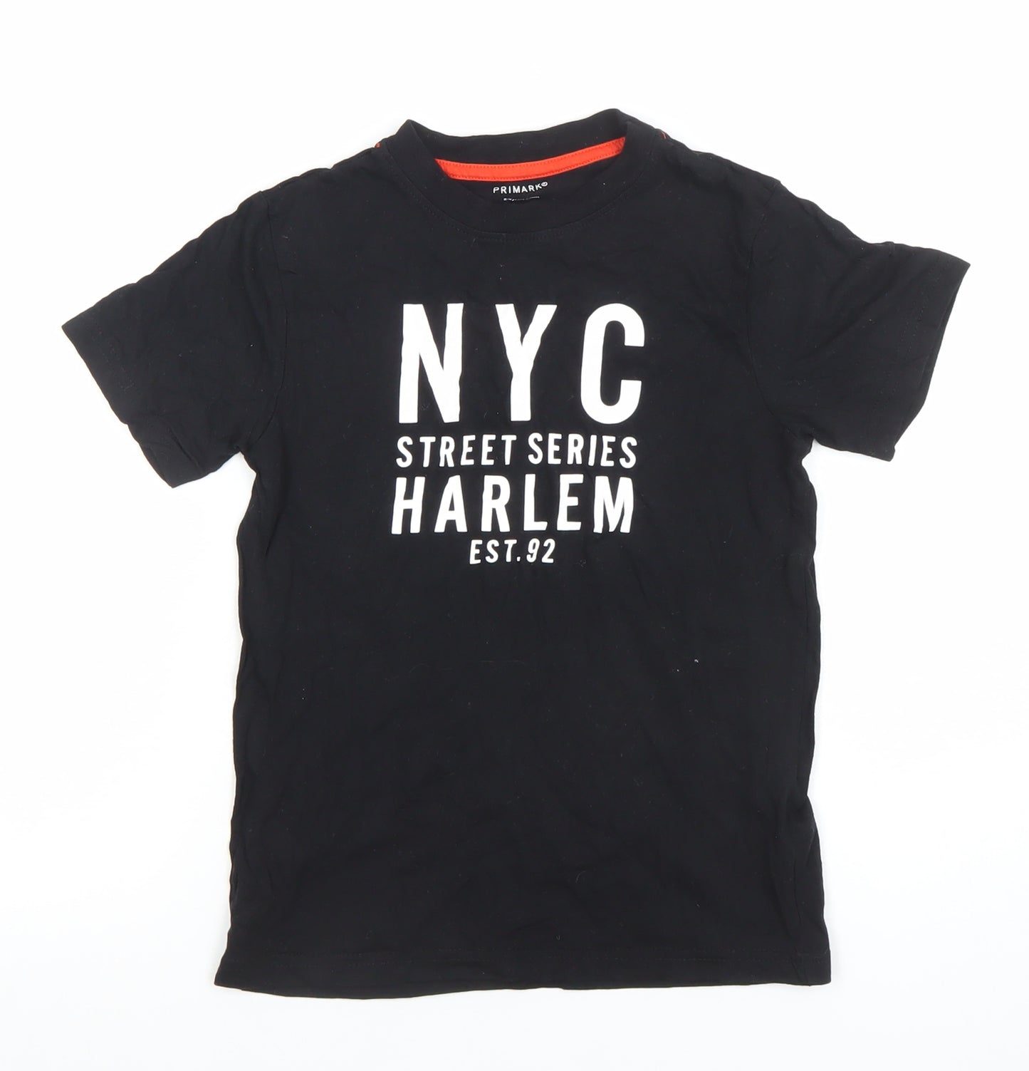 Primark Boys Black NYC Harlem Graphic T-Shirt 8-9 Years