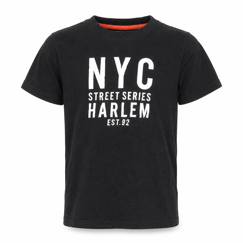 Primark Boys Black NYC Harlem Graphic T-Shirt 8-9 Years