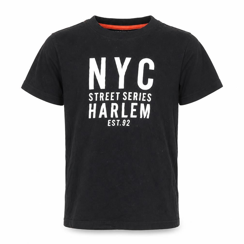 Primark Boys Black NYC Harlem Graphic T-Shirt 8-9 Years
