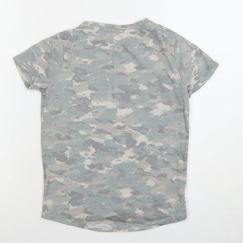Primark Boys Grey Camouflage Tokyo Print T-Shirt 7 Years Short Sleeve