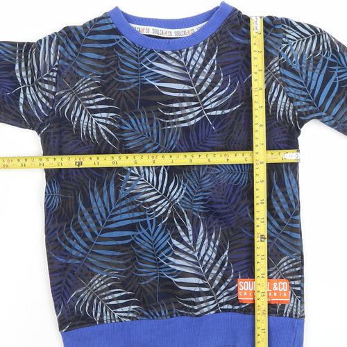 SoulCal & Co Boys Blue Leaf Print Cotton Sweatshirt 9-10 Years