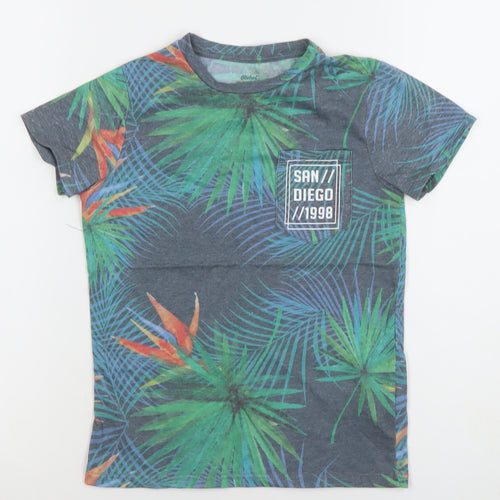 Rebel by Primark Boys Multicoloured Tropical Print T-Shirt 7 Years