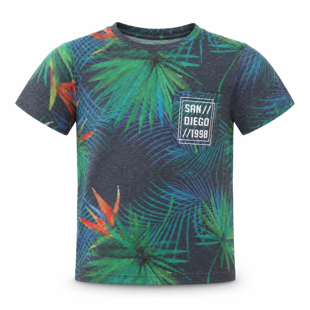 Rebel by Primark Boys Multicoloured Tropical Print T-Shirt 7 Years