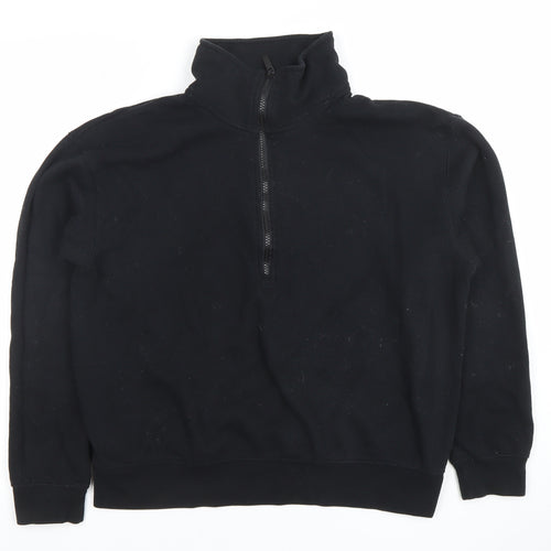 Dunnes Women Black 1/2 Zip Pullover Sweatshirt Size M