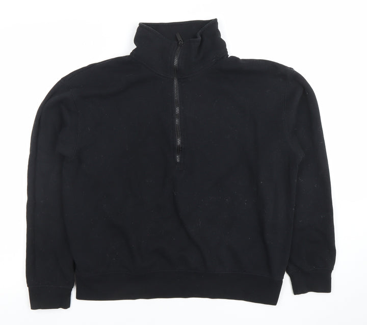 Dunnes Women Black 1/2 Zip Pullover Sweatshirt Size M