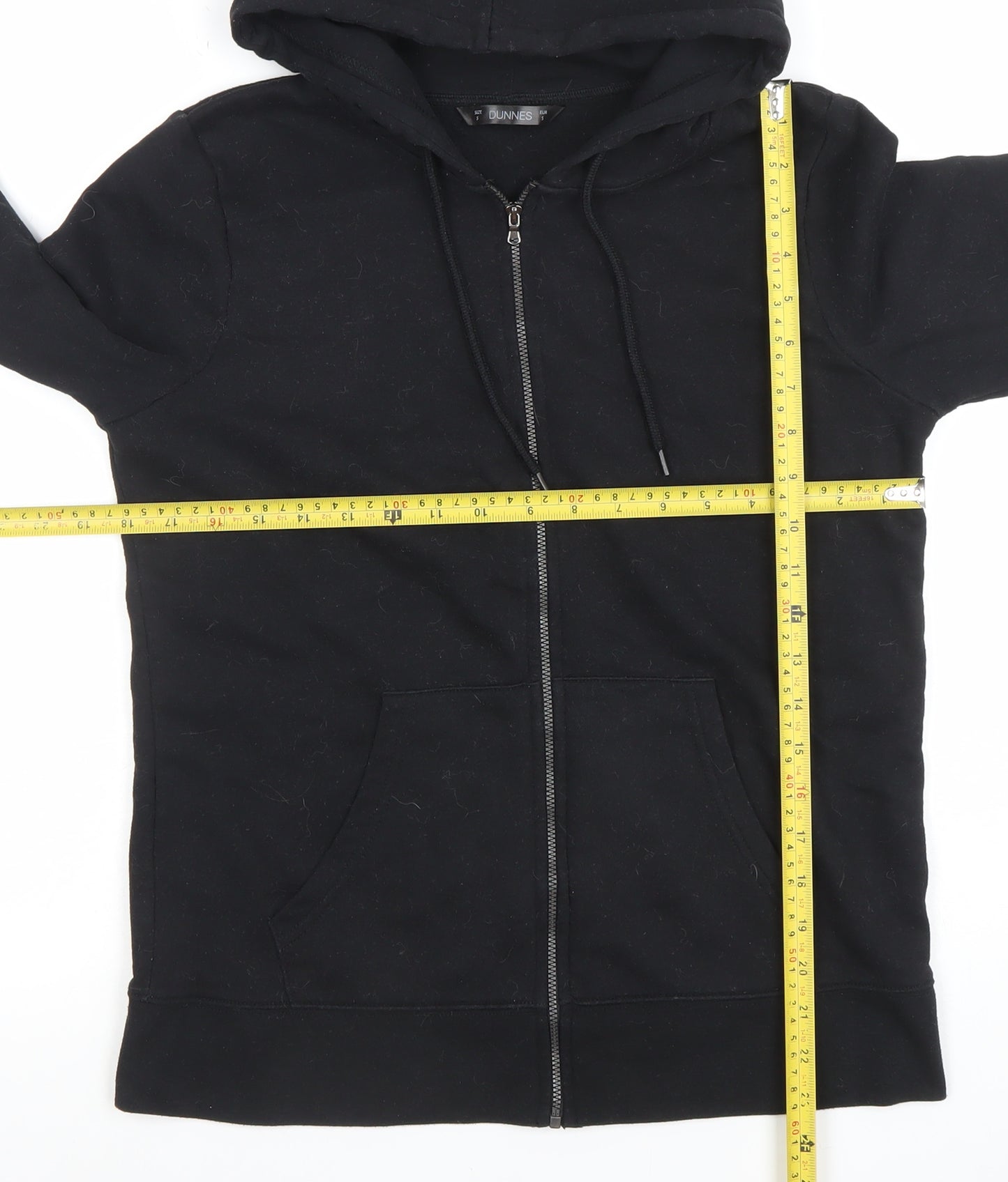 Dunnes Women's Black Full Zip Hoodie Size S Casual Cotton Blend