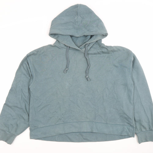 Uniqlo Women Blue Pullover Hoodie Size S Cotton Blend Casual