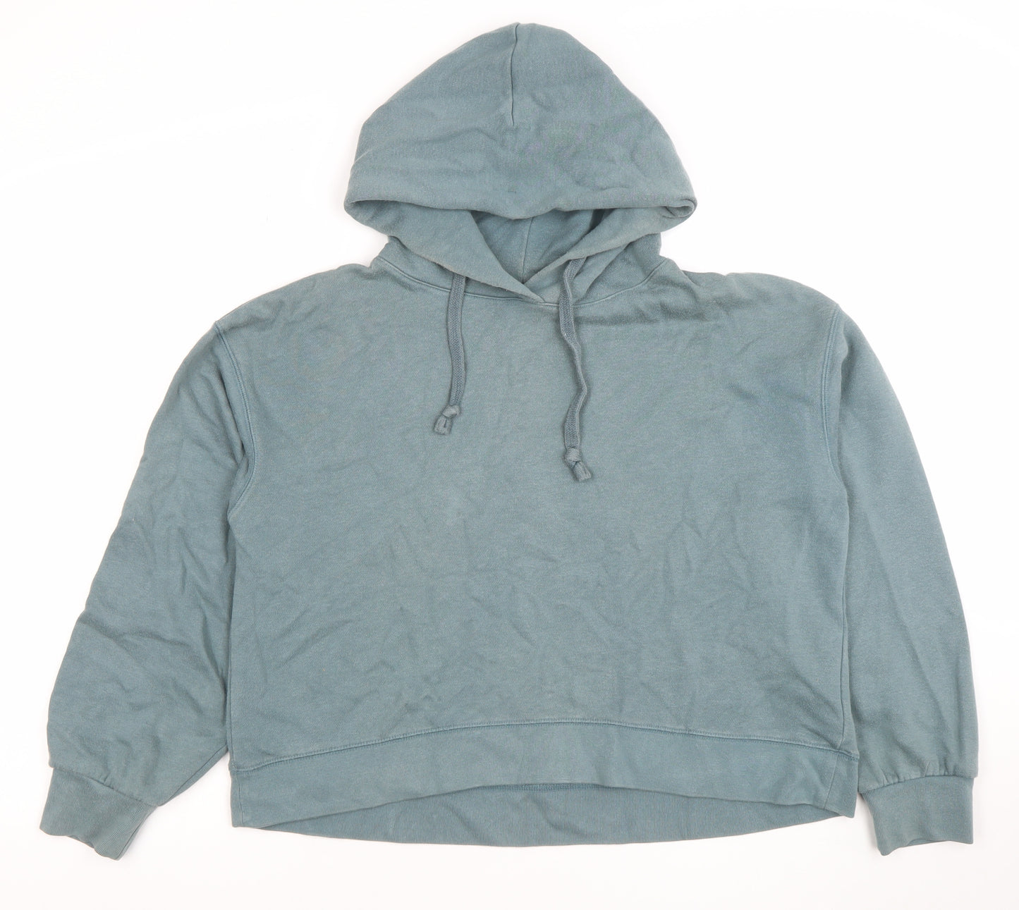Uniqlo Women Blue Pullover Hoodie Size S Cotton Blend Casual