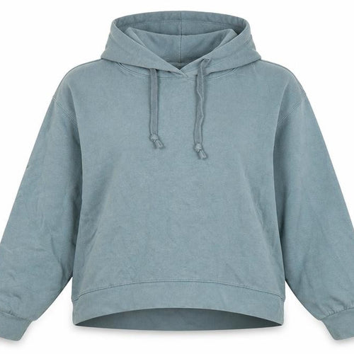 Uniqlo Women Blue Pullover Hoodie Size S Cotton Blend Casual
