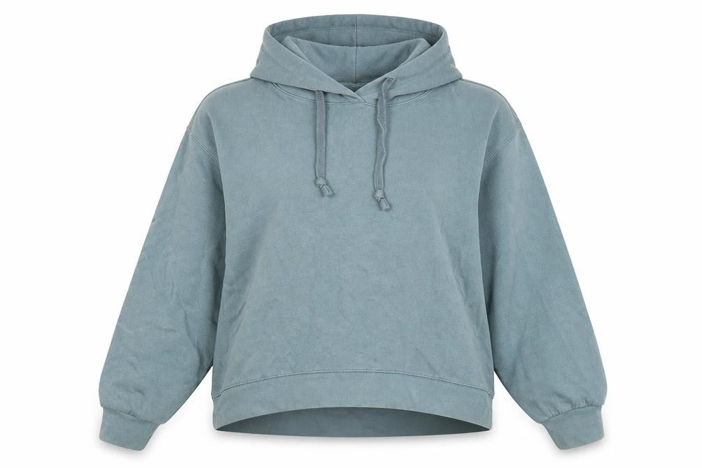 Uniqlo Women Blue Pullover Hoodie Size S Cotton Blend Casual