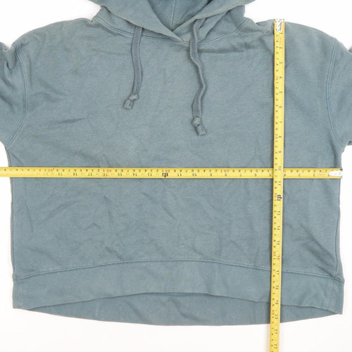 Uniqlo Women Blue Pullover Hoodie Size S Cotton Blend Casual