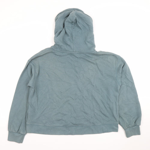 Uniqlo Women Blue Pullover Hoodie Size S Cotton Blend Casual