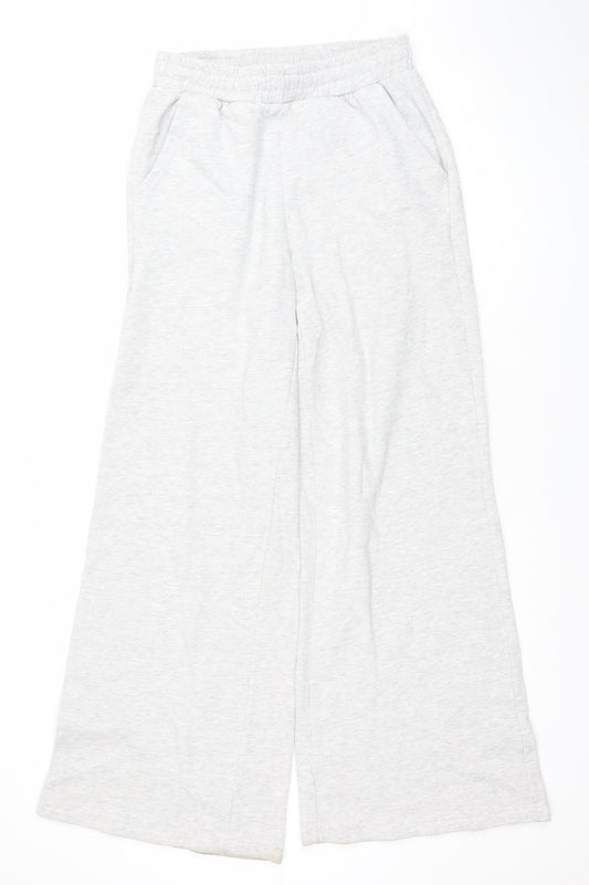 Bershka Women Grey Small Sweat Activewear Shorts Cotton Blend