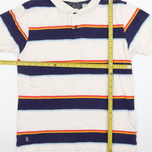 Tokyo Laundry Men's Multicoloured Striped Polo Shirt Size M