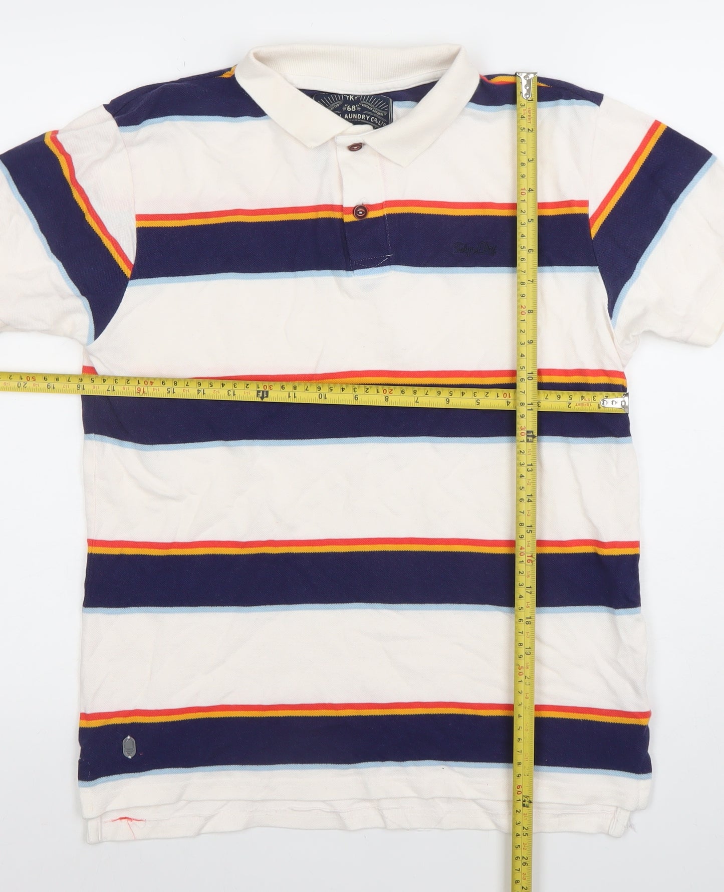 Tokyo Laundry Men's Multicoloured Striped Polo Shirt Size M
