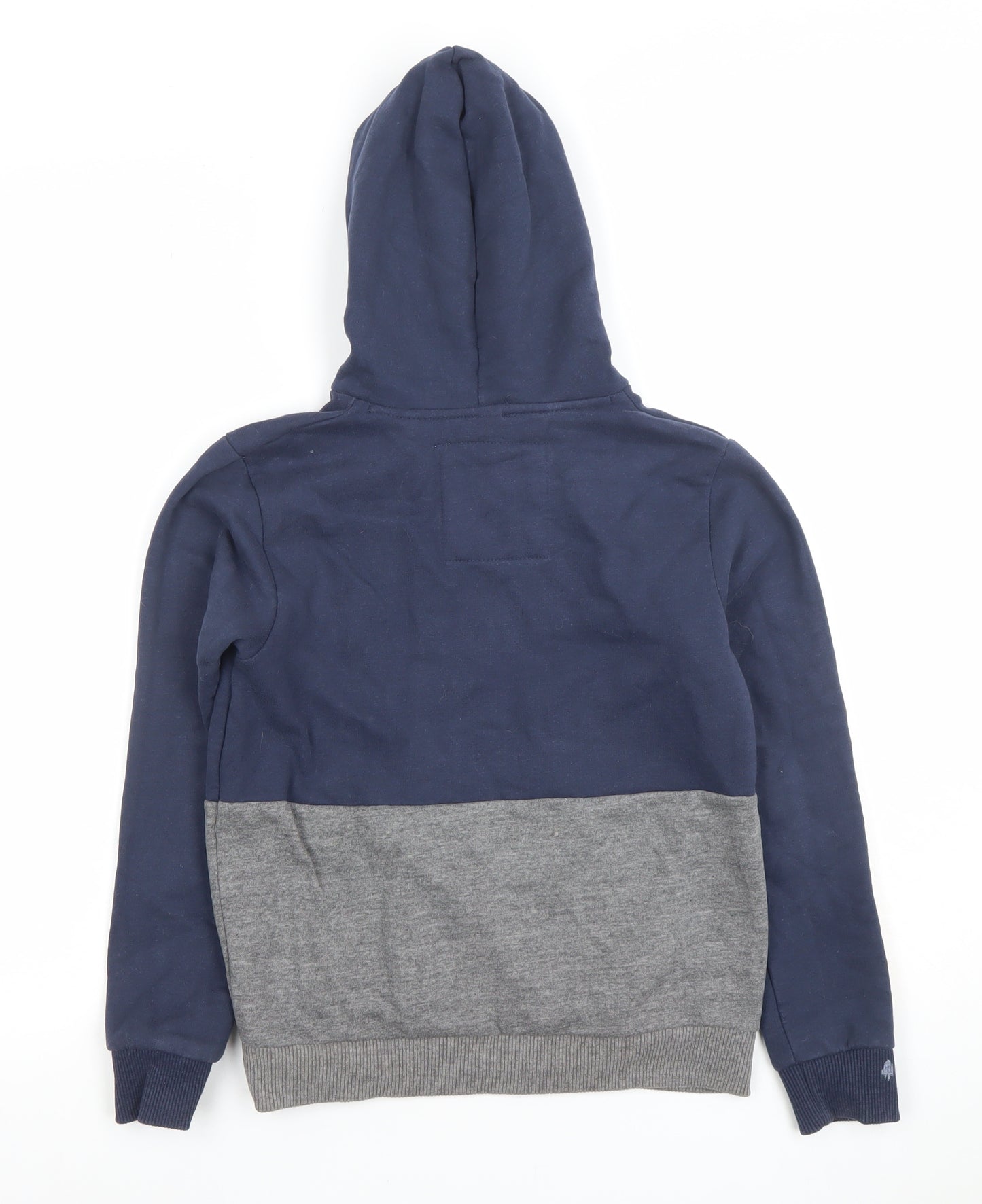 SoulCal & Co Boys Grey Blue Pullover Hoodie Age 9-10Y Cotton Blend