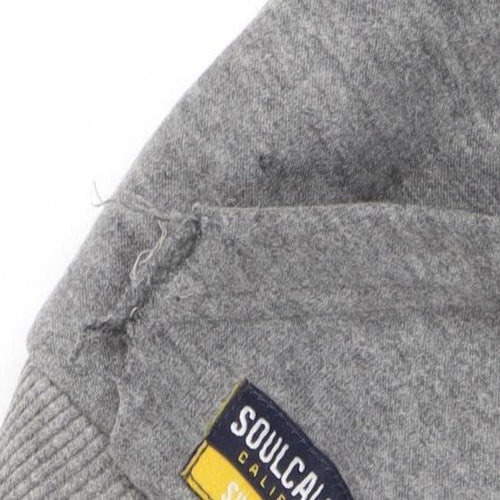 SoulCal & Co Boys Grey Blue Pullover Hoodie Age 9-10Y Cotton Blend