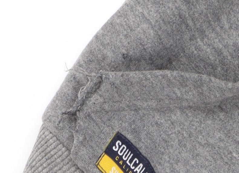 SoulCal & Co Boys Grey Blue Pullover Hoodie Age 9-10Y Cotton Blend